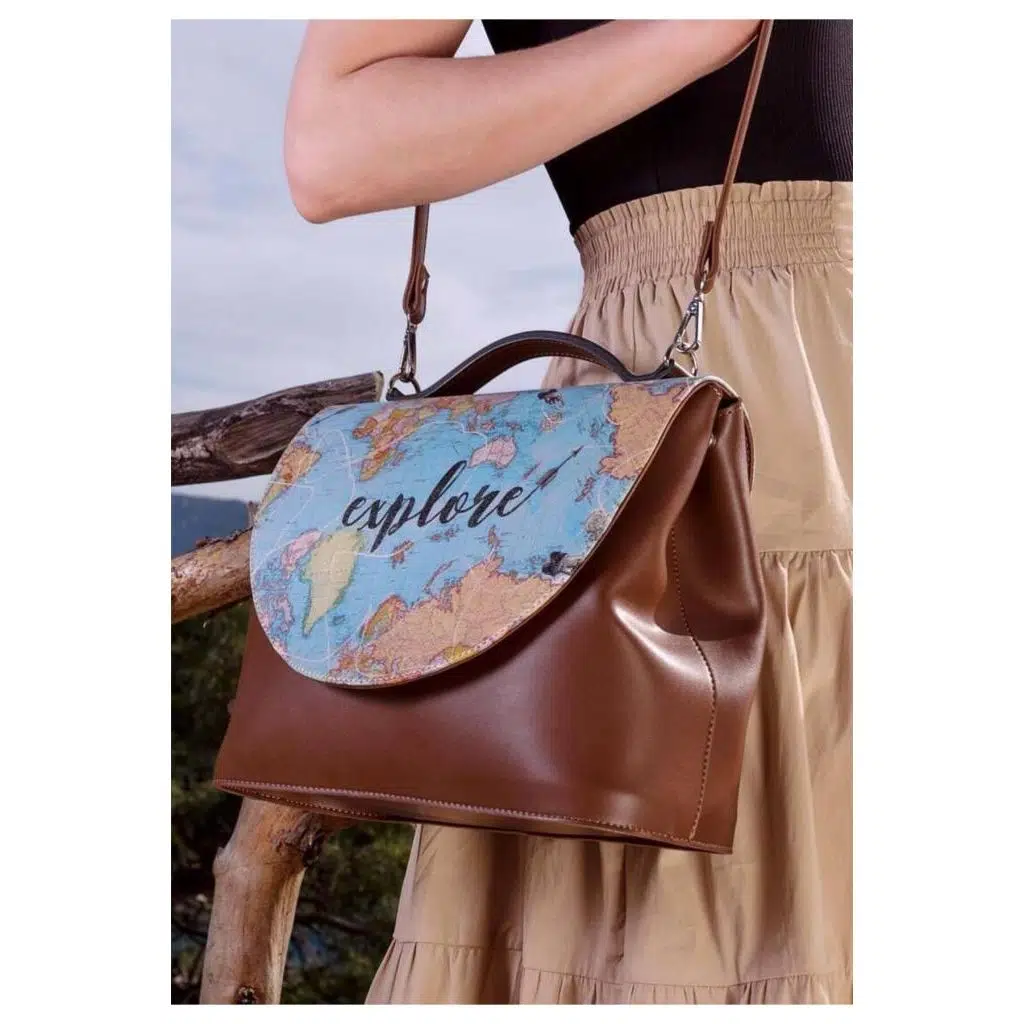 Dogo Kadın Vegan Deri Kahverengi El Çantası - Explore Tasarım