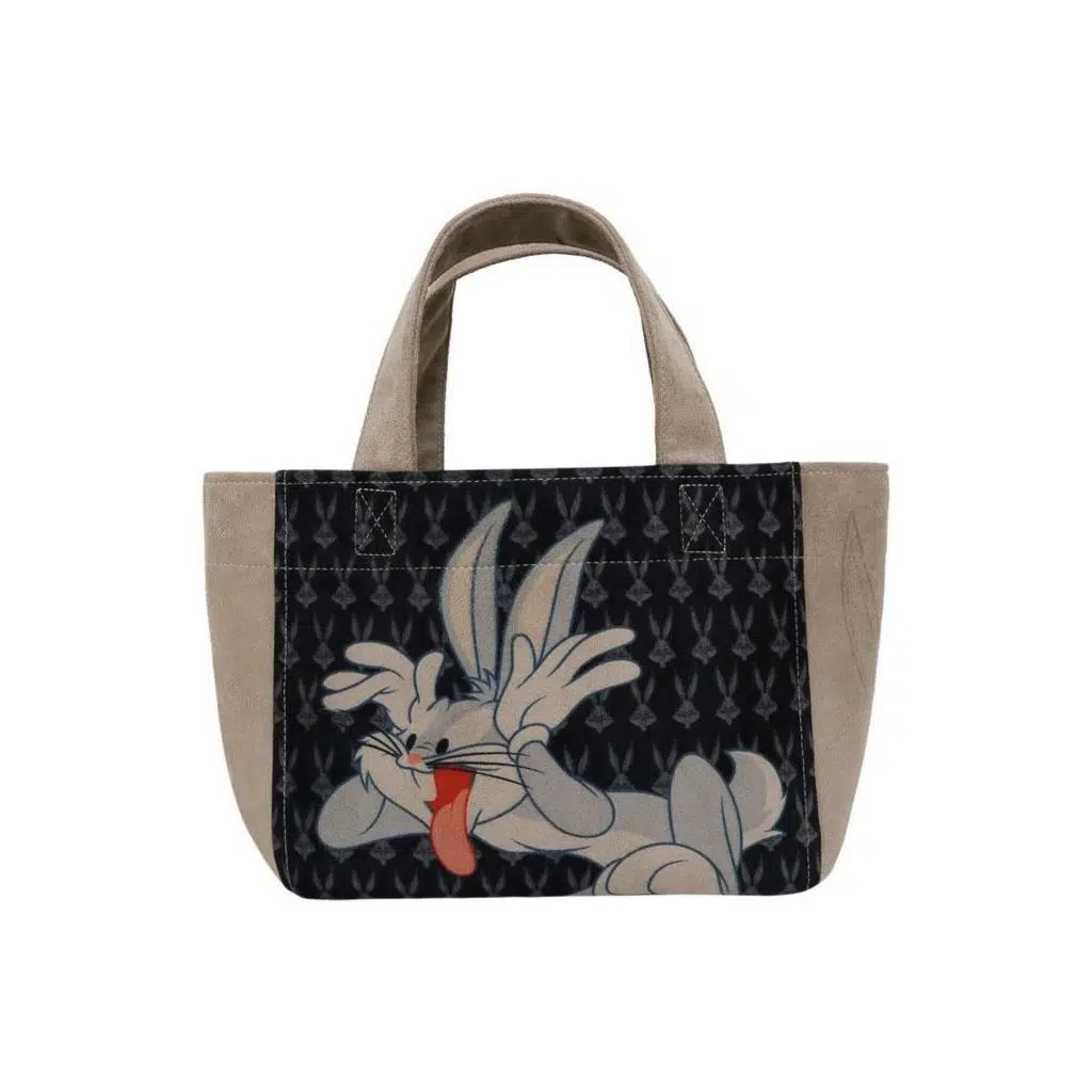 Dogo Kadın Vegan Siyah Medium Tote Bag - Warner Bros Bugs Bunny Playful Bugs Tasarım