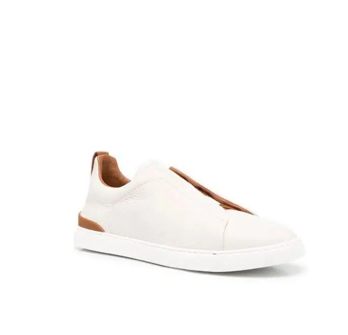Erkek Deri Sneaker Siyah Kahverengi Ve Beyaz Kahverengi