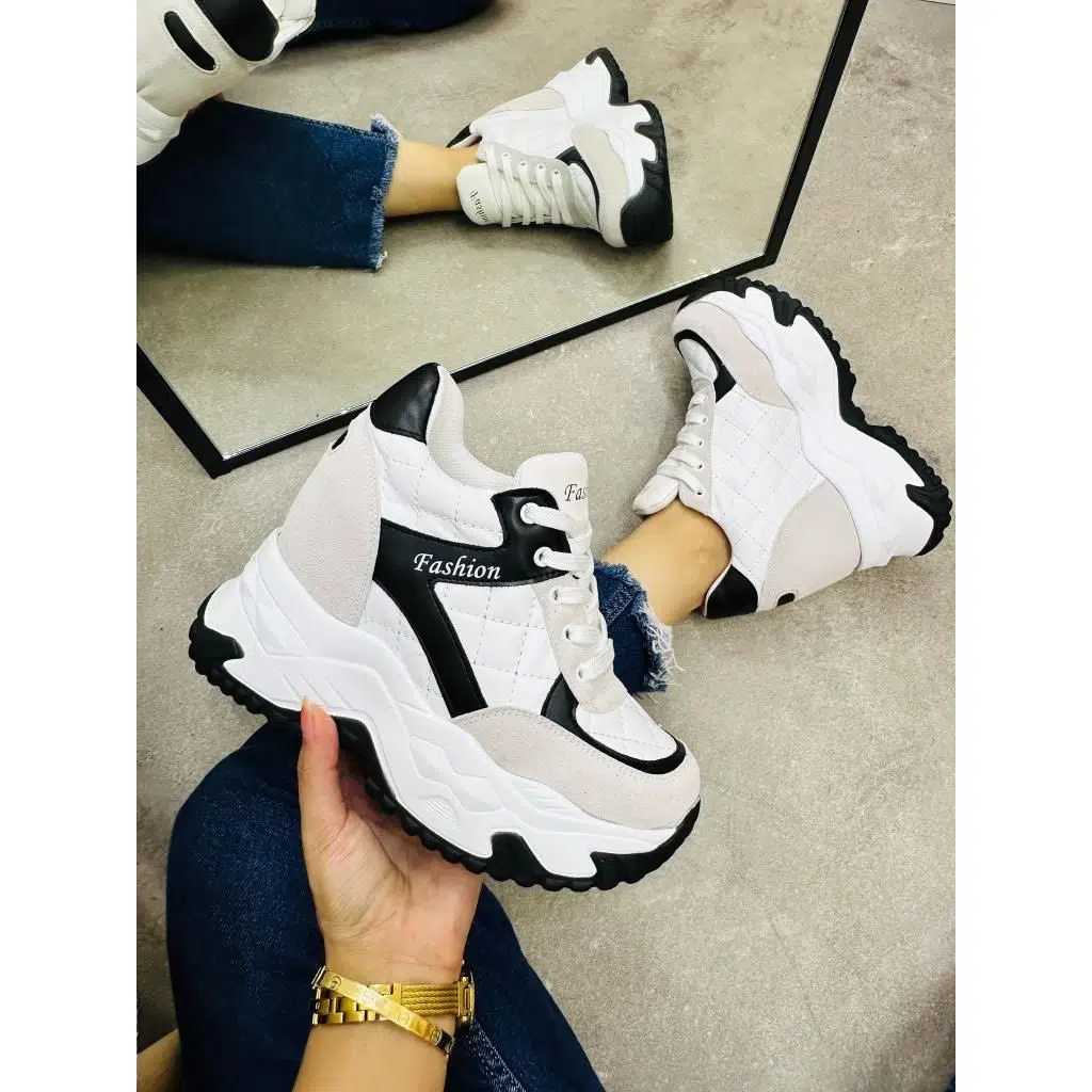  Dolgu Topuklu Kalın Taban Kadın Spor Ayakkabı Sneaker