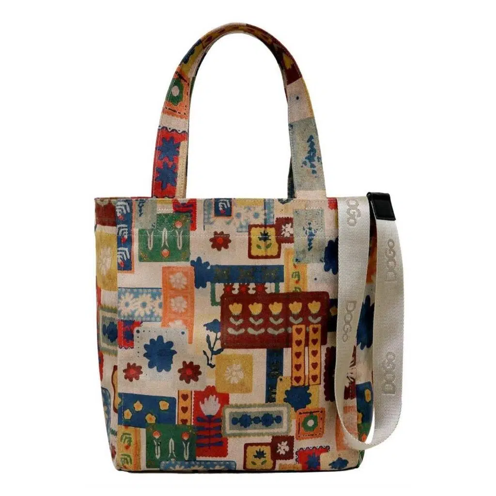 Kadın Vegan Çok Renkli Large Tote Bag - Anatolian Patterns Tasarım