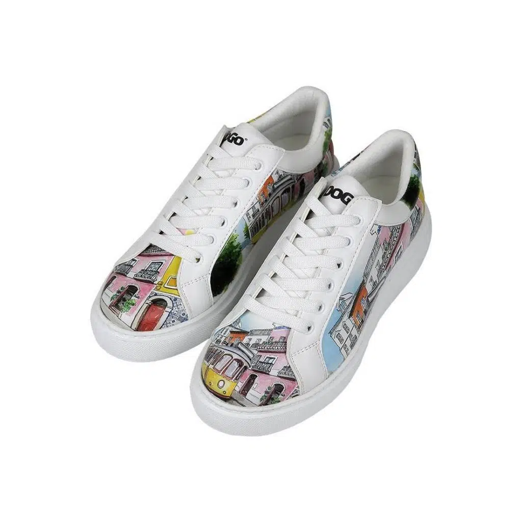Kadın Vegan Deri Beyaz Sneakers - Lisboa Tasarım