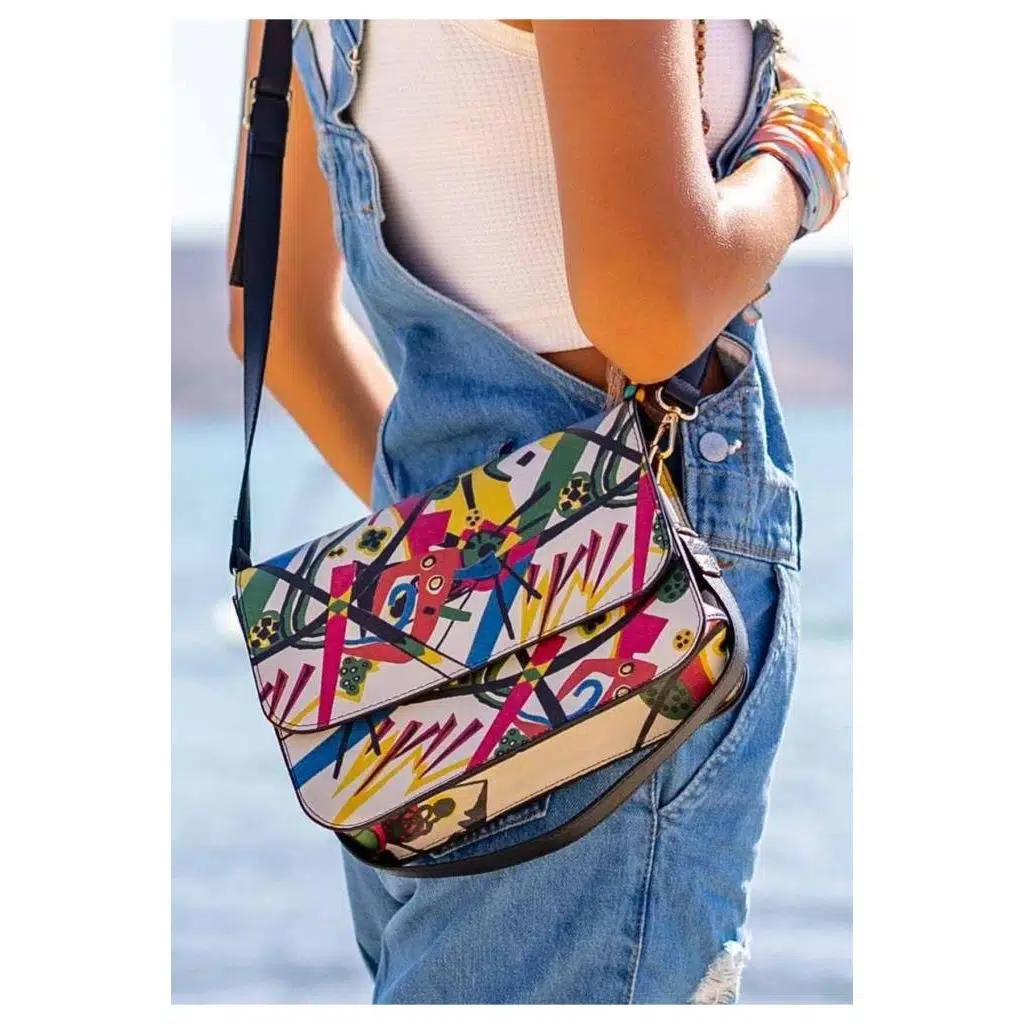 Kadın Vegan Deri Çok Renkli El Çantası - Beauty In Chaos Tasarım