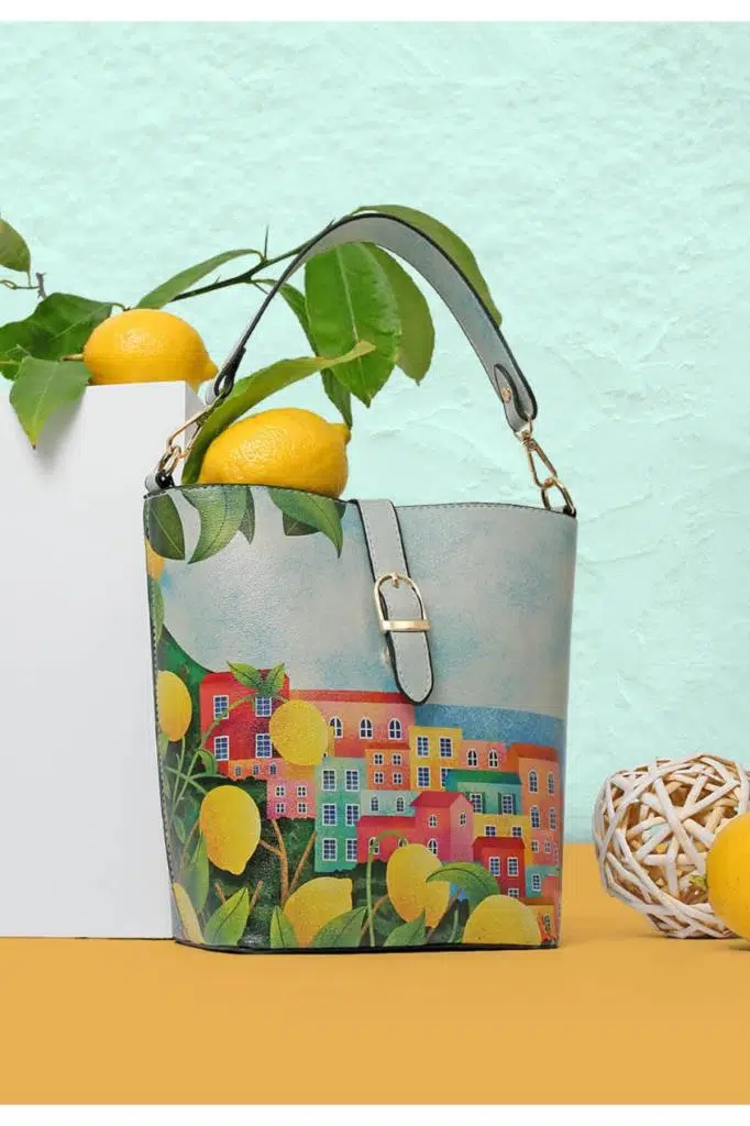 Kadın Vegan Deri Çok Renkli El Çantası - Positano Tasarım