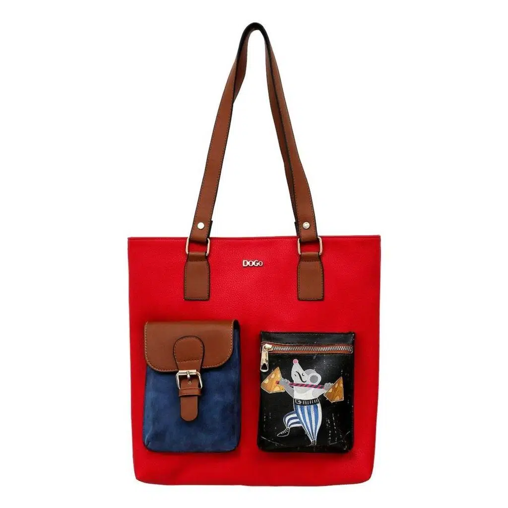 Kadın Vegan Deri Çok Renkli Omuz Çantası - Cat and Mouse Tasarım