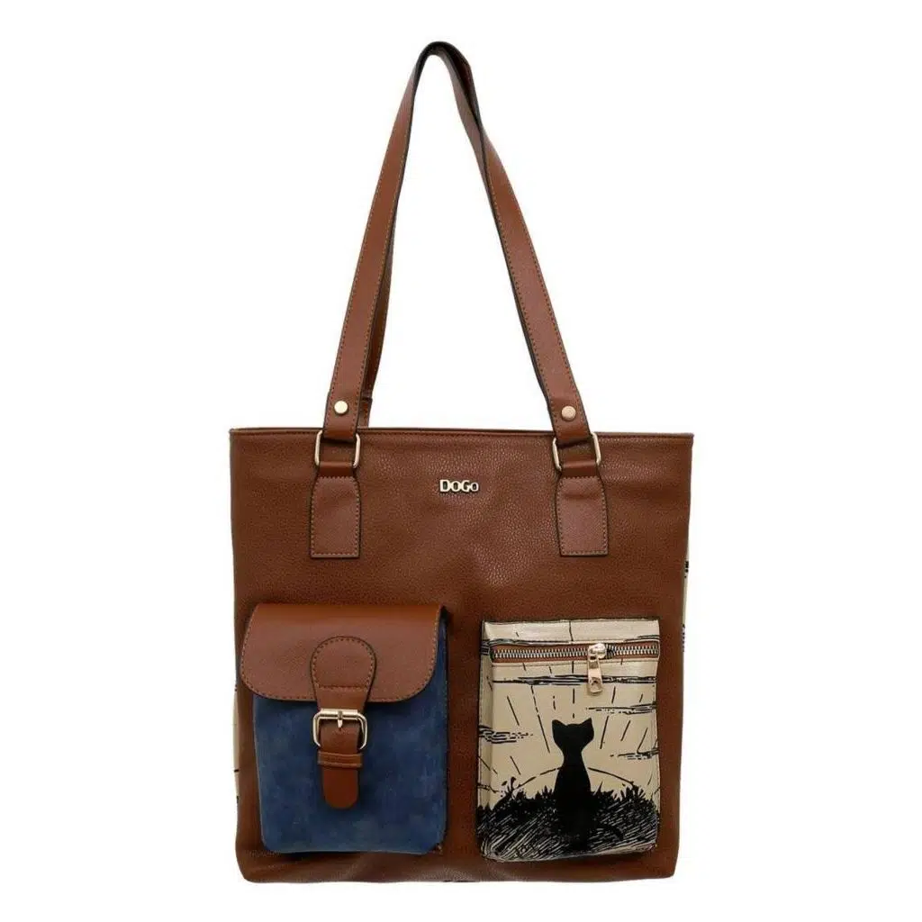 Kadın Vegan Deri Kahverengi Omuz Çantası - Never Miss a Sunset Tasarım