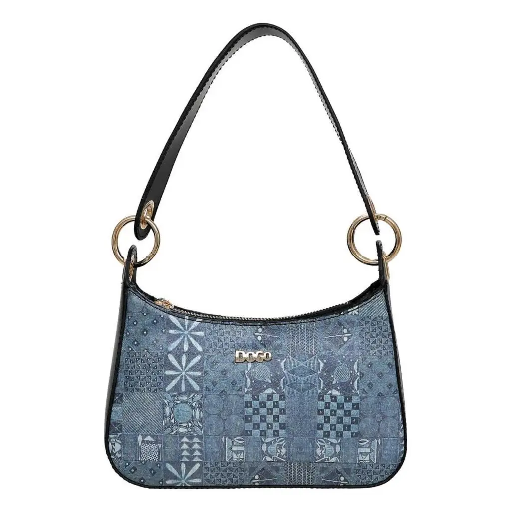 Kadın Vegan Deri Mavi Omuz Çantası - Blue Motif Tasarım