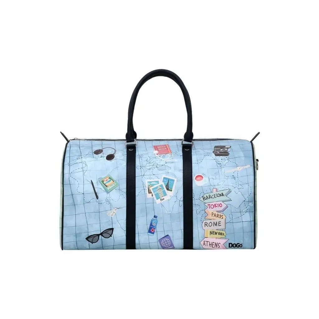 Kadın Vegan Deri Mavi Seyahat Çantası - Ready to Travel Tasarım