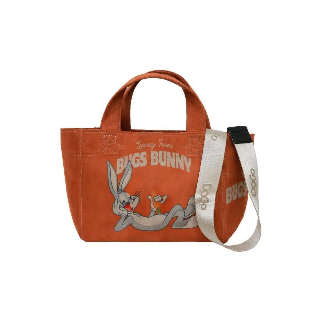 Kadın Vegan Turuncu Medium Tote Bag - Warner Bros Bugs Bunny Chill Bunny Tasarım